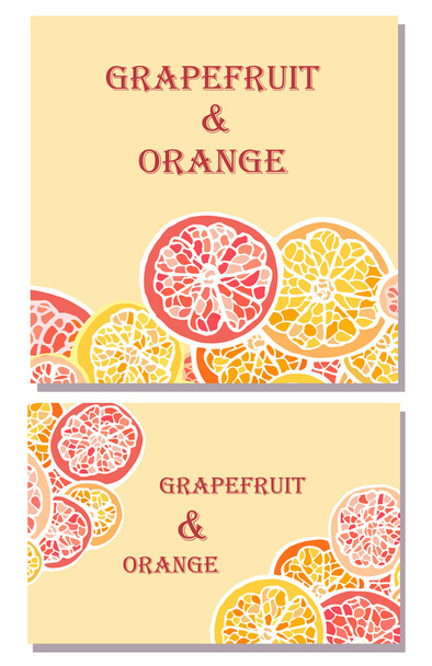 Grapefruit en oranje vector achtergronden - Vector, afbeelding