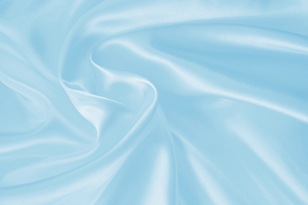Smooth elegant blue silk or satin as background - Φωτογραφία, εικόνα