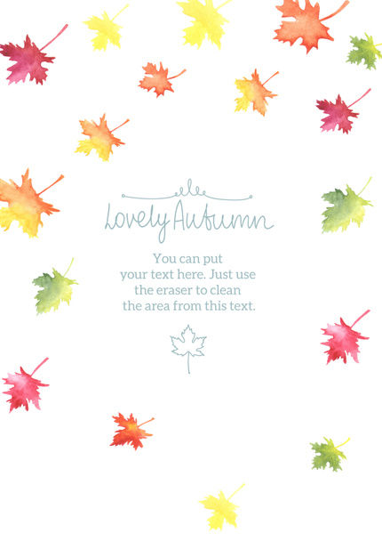 Akvarel podzimní snímek s barevnými listy  - Fotografie, Obrázek