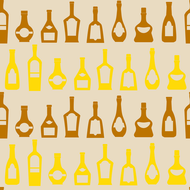 Seamless background with  bottles - Vector, Image