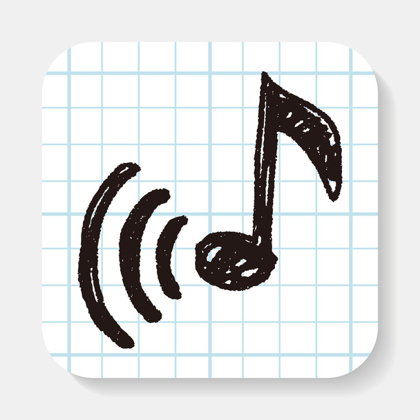 muziek Opmerking doodle - Vector, afbeelding