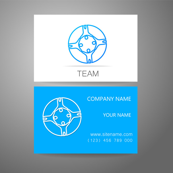equipo empresa logo tarjeta de visita plantilla
 - Vector, Imagen