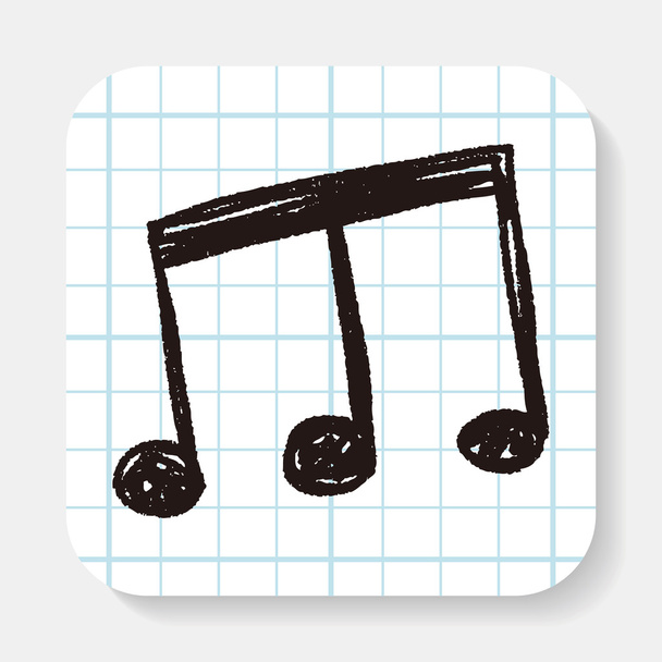 music note doodle - Vector, Image