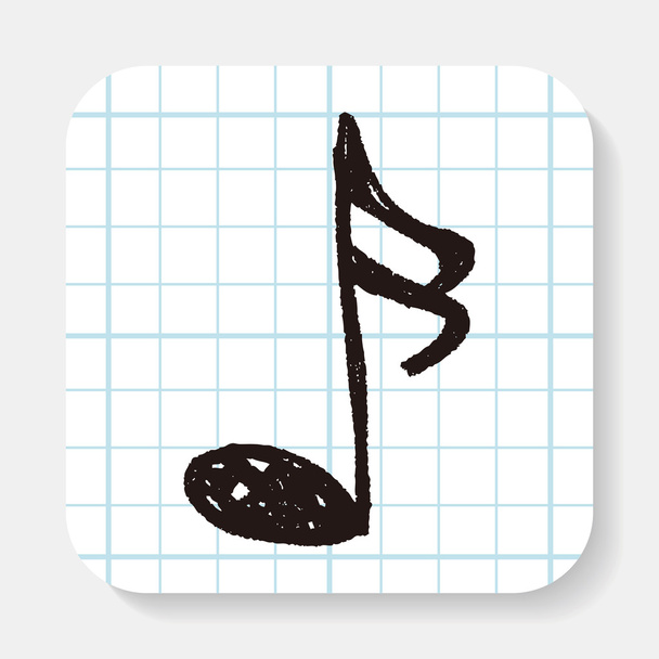 Nota musical doodle
 - Vetor, Imagem