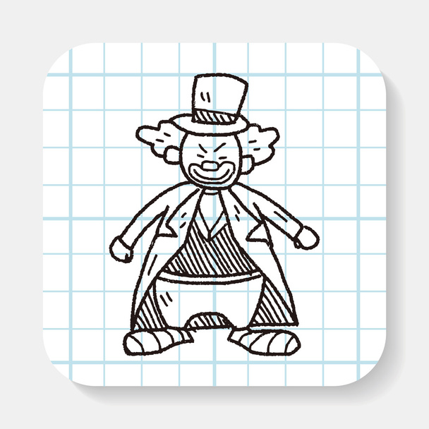 clown doodle drawing - Vector, Image