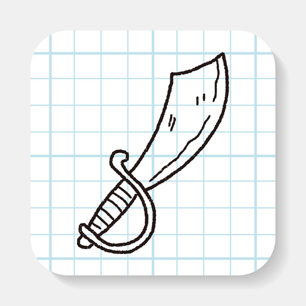 bıçak doodle - Vektör, Görsel