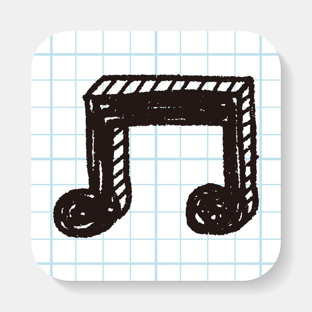 music note doodle drawing - Vector, Image