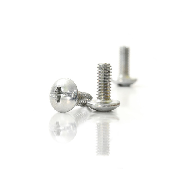 Screw bolt nuts and reflect on isolate white background - Photo, Image