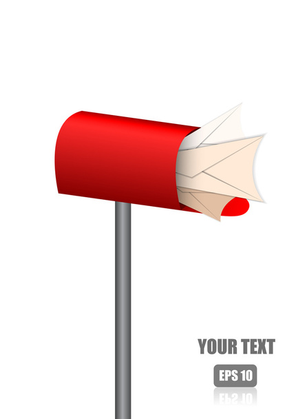 赤い郵便ボックスでベクター: 手紙 - ベクター画像