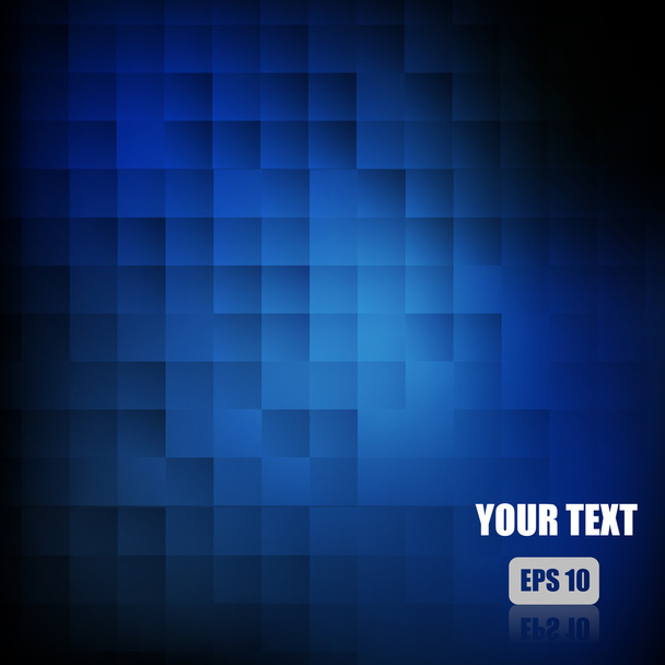 Vector : Abstract square on blue background - Vector, Image