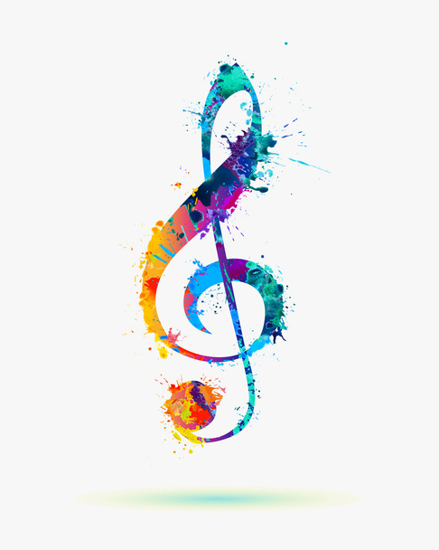 treble clef in rainbow colors - Vector, Image