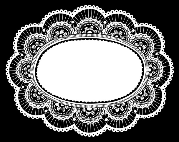 Lace kleedje frame doodle vector illustratie ontwerpelement - Vector, afbeelding