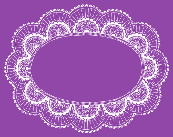 Lace kleedje henna bloem frame doodle vector grens - Vector, afbeelding