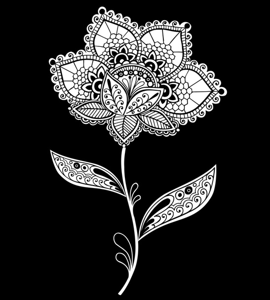 Lace Doily Henna Flower Vector Ilustração Design
 - Vetor, Imagem