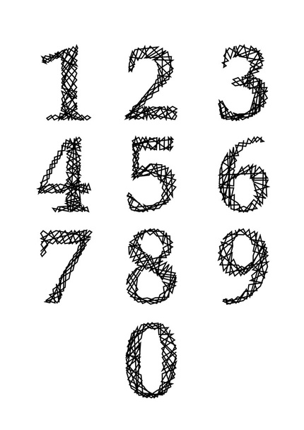 Vettore: Set di numeratore 0-9 con linea
 - Vettoriali, immagini