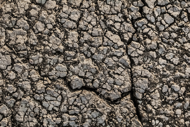 Scorched seco estéril desolado superfície do solo rachado
 - Foto, Imagem