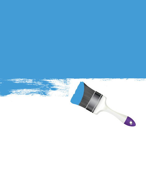 Parede pintada azul com escova
 - Vetor, Imagem