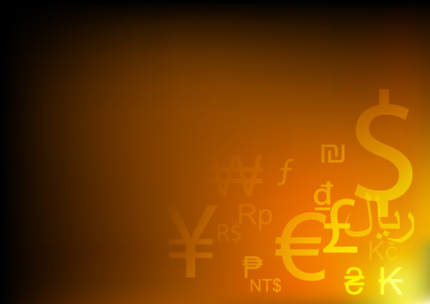 Vektor: Abstraktní pozadí symboly měny - Vektor, obrázek