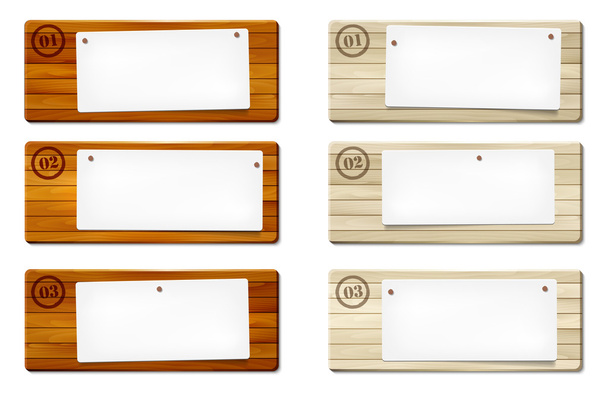Набор деревянных рам с бумажной доской
 - Вектор,изображение