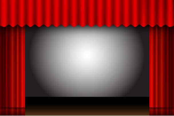 Vörös függöny keret - Vektor, kép