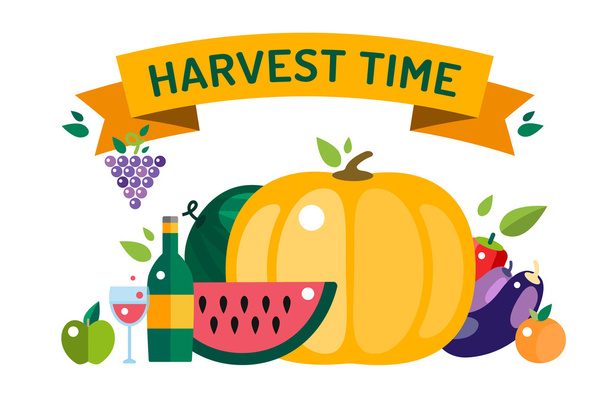 Harvest time illustration - Fotoğraf, Görsel