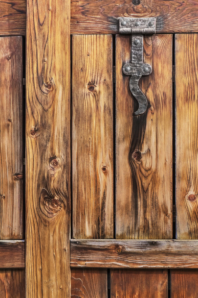 Antique Rustic Pine Wood Barn Door Detail - Photo, Image