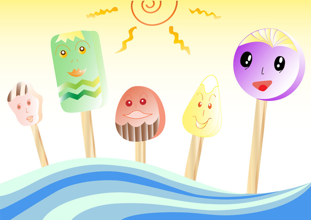 Cartoon ice cream - Vector, Image