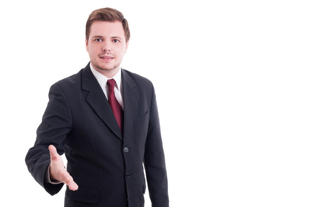 Accountant or financial manager making handshake and deal gestur - Fotó, kép
