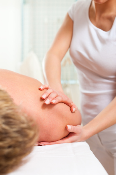 Patient at the physiotherapy - massage - Fotó, kép