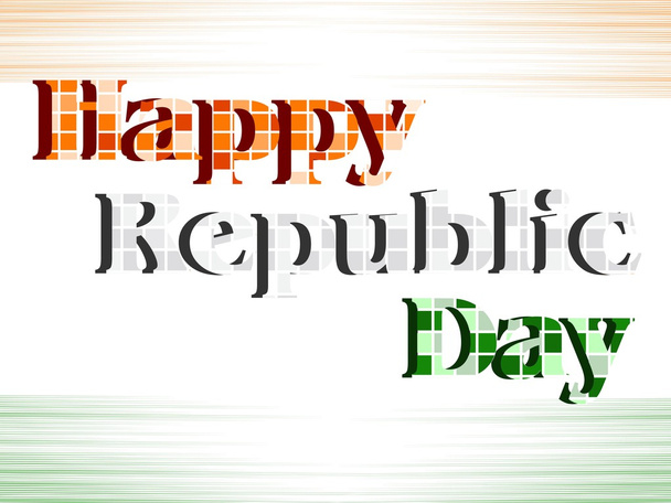 A vector illustration of text Happy Republic Day with blocks. - Vector, Image