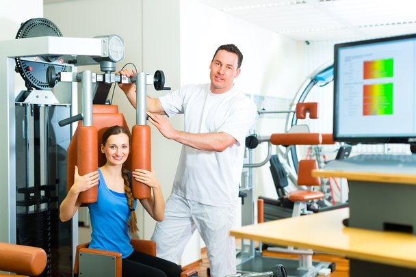 Patient at the physiotherapy doing physical therapy - Photo, Image
