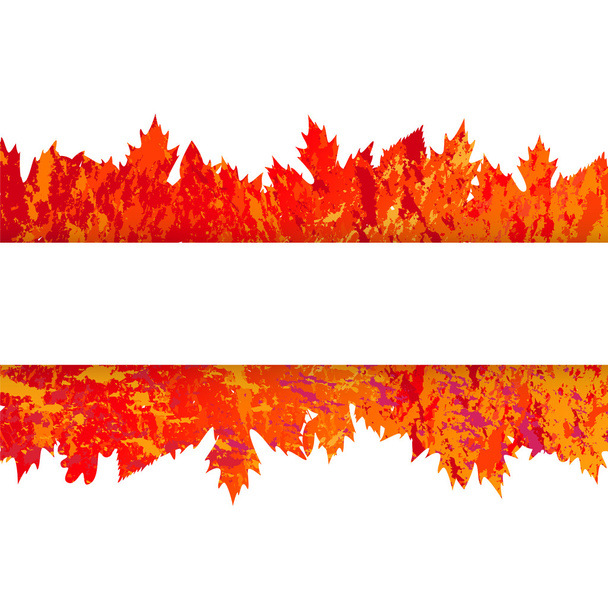 vektor keret, az őszi levelek grunge stílus - Vektor, kép