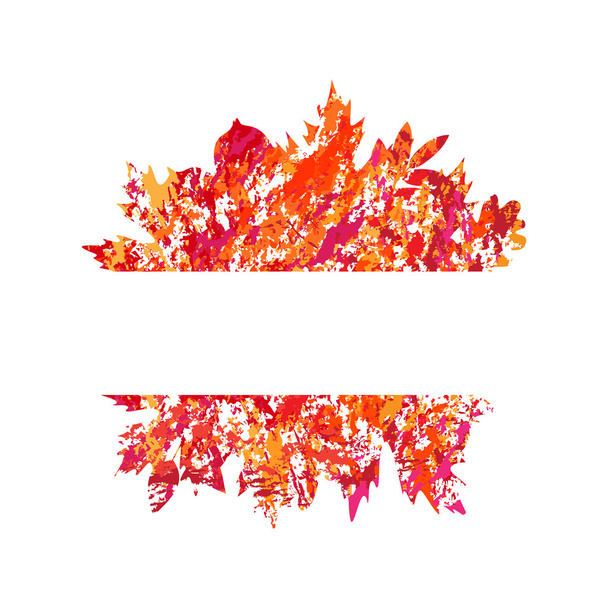 grunge tarzı vektör çerçeve ile sonbahar yaprakları - Vektör, Görsel