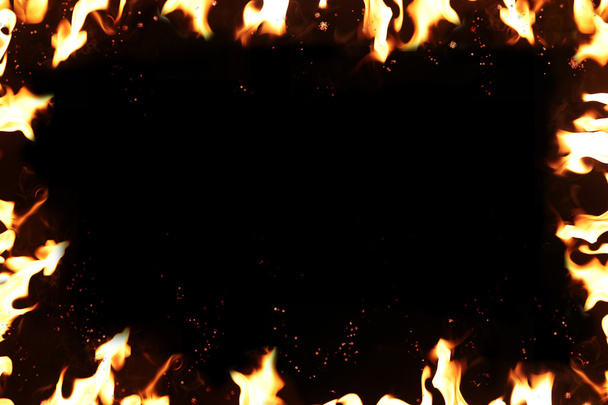 Hot temperature fire frame background. - Fotó, kép
