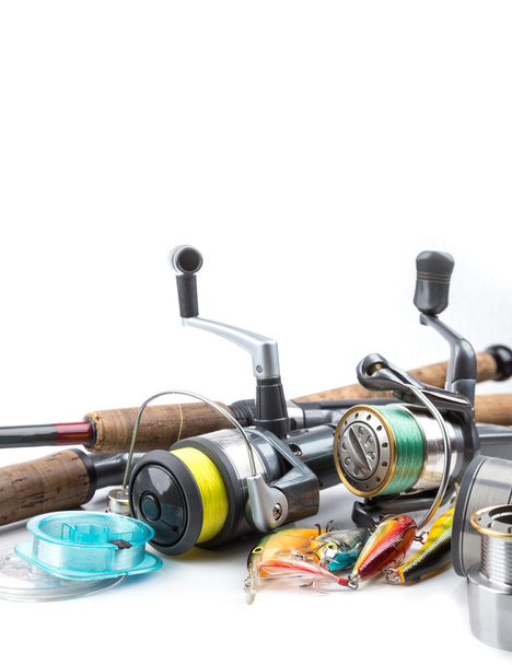 halászati megold - rúd, orsók, vonal és csalik - Fotó, kép