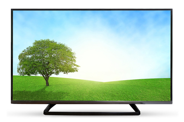 Televizní monitor nebo sky krajina izolovaných na bílém pozadí - Fotografie, Obrázek