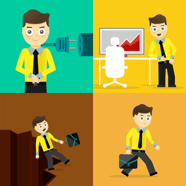 Set of businessman pose character concepts - Vector, Image