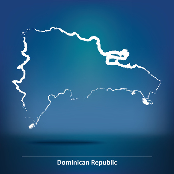 Doodle mapa Dominikánské republiky - Vektor, obrázek