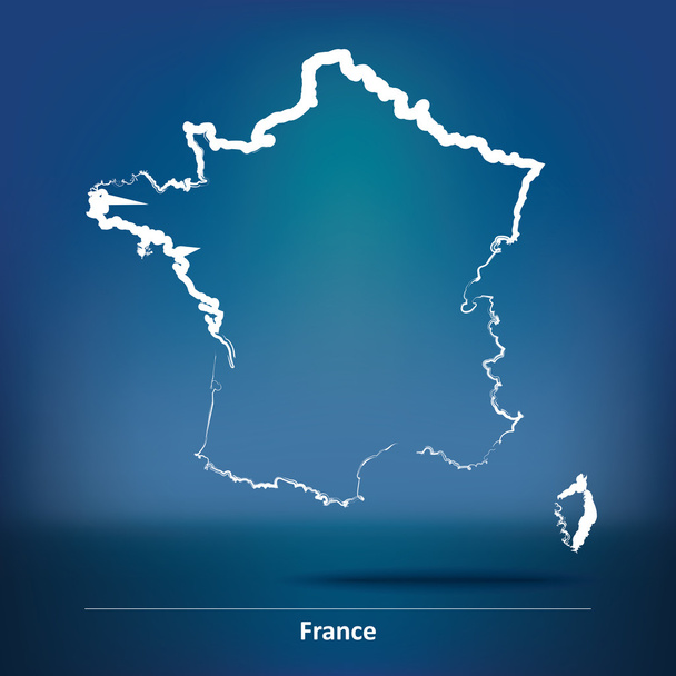 Doodle Kartta Ranska
 - Vektori, kuva