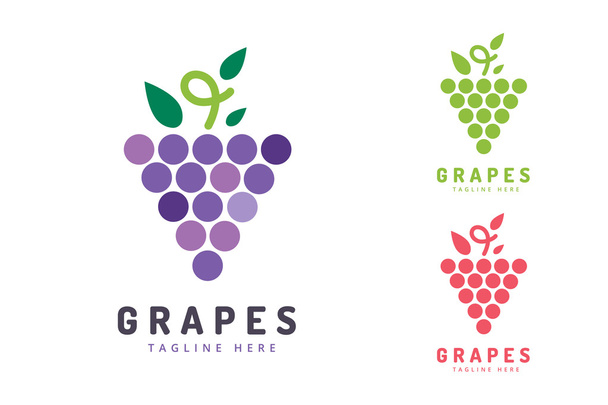 Icono de logo aislado vector de uvas
 - Vector, Imagen