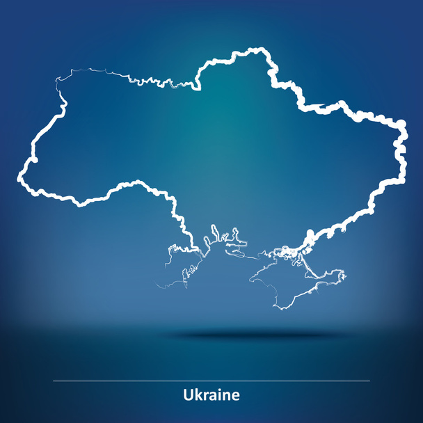Doodle Map of Ukraine - Vector, Image