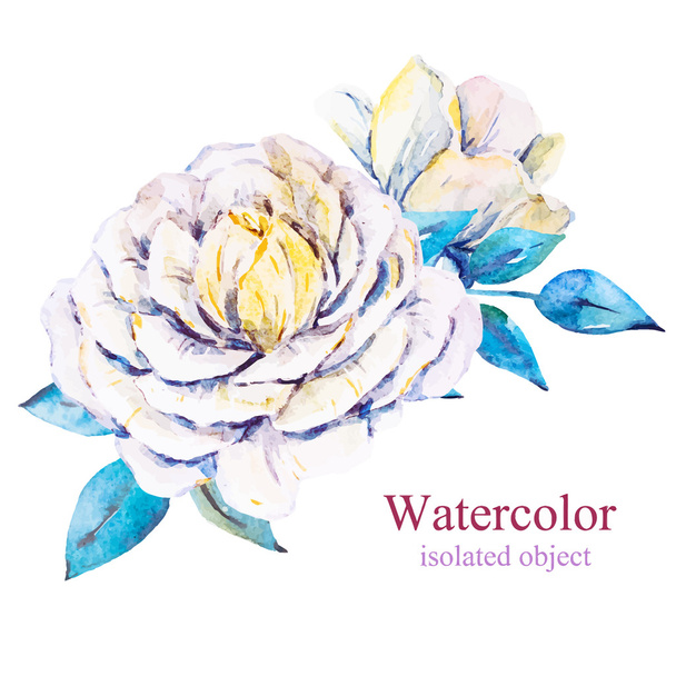 Watercolor vector flowers - Vector, imagen