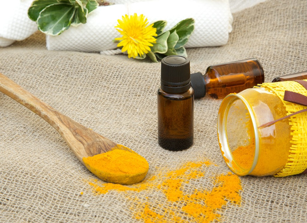 Turmeric essential oil - Photo, Image