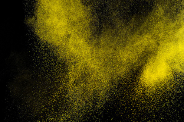 Abstract yellow and gold  paint Holi. - 写真・画像