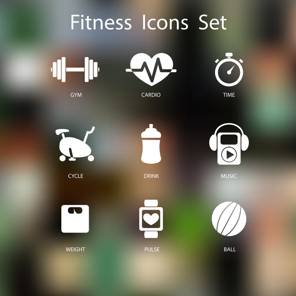 Conjunto de ícones de fitness
 - Vetor, Imagem