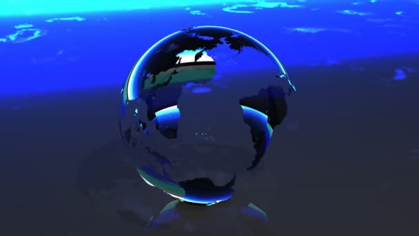 Föld üveg kék 3d (Hd hurok) - Felvétel, videó