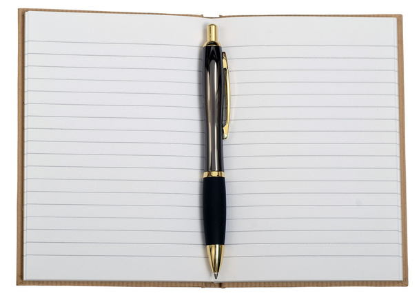 Σημειωματάριο με στυλό στη μέση - Φωτογραφία, εικόνα