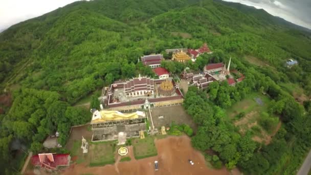 Aerial Shot Wat phra that suthon mongkhon khiri at phrae, Thailand - Video, Çekim