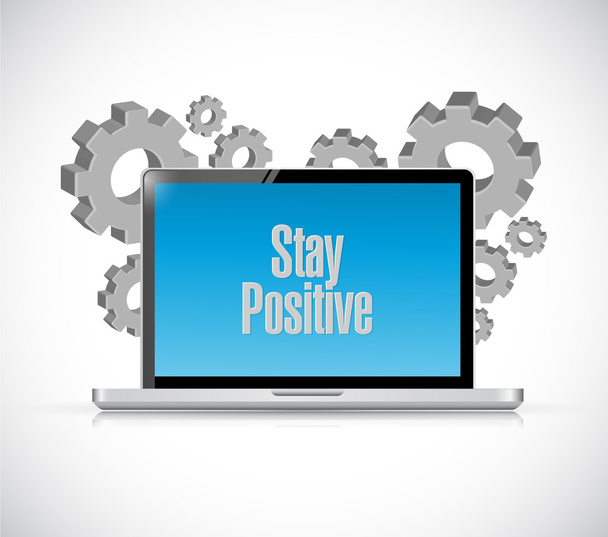stay positive tech computer sign illustration - Photo, Image
