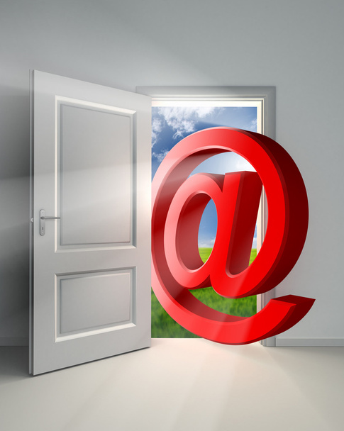 Email symbol conceptual door - Photo, Image